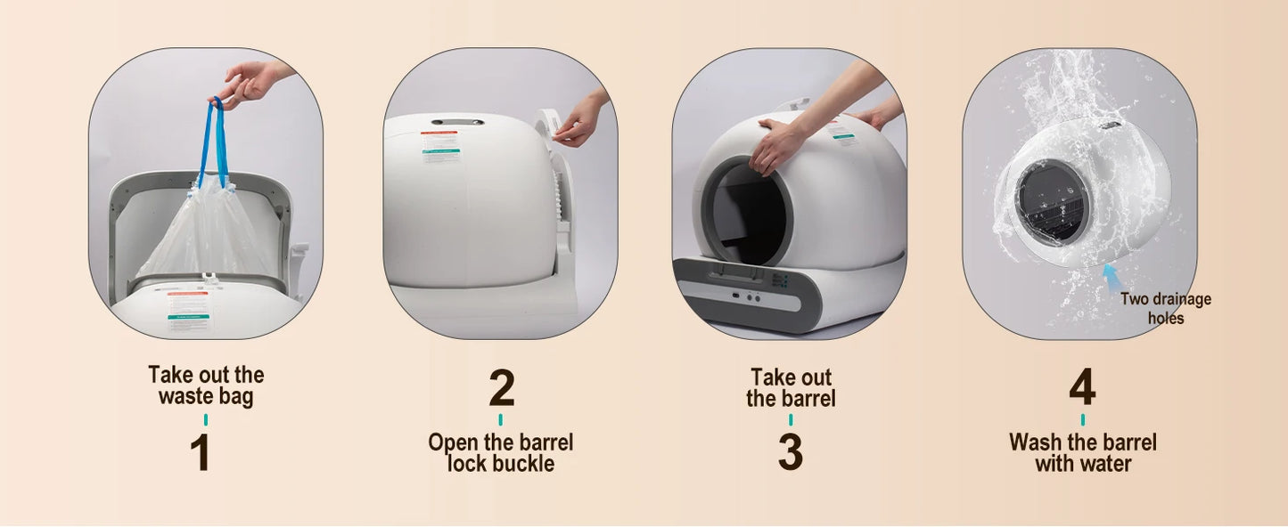 DOEL Automatic Cat Litter Box Self Cleaning with App Control & Cat Litter Mat Smart Cat Toilet for Multiple Large Cats