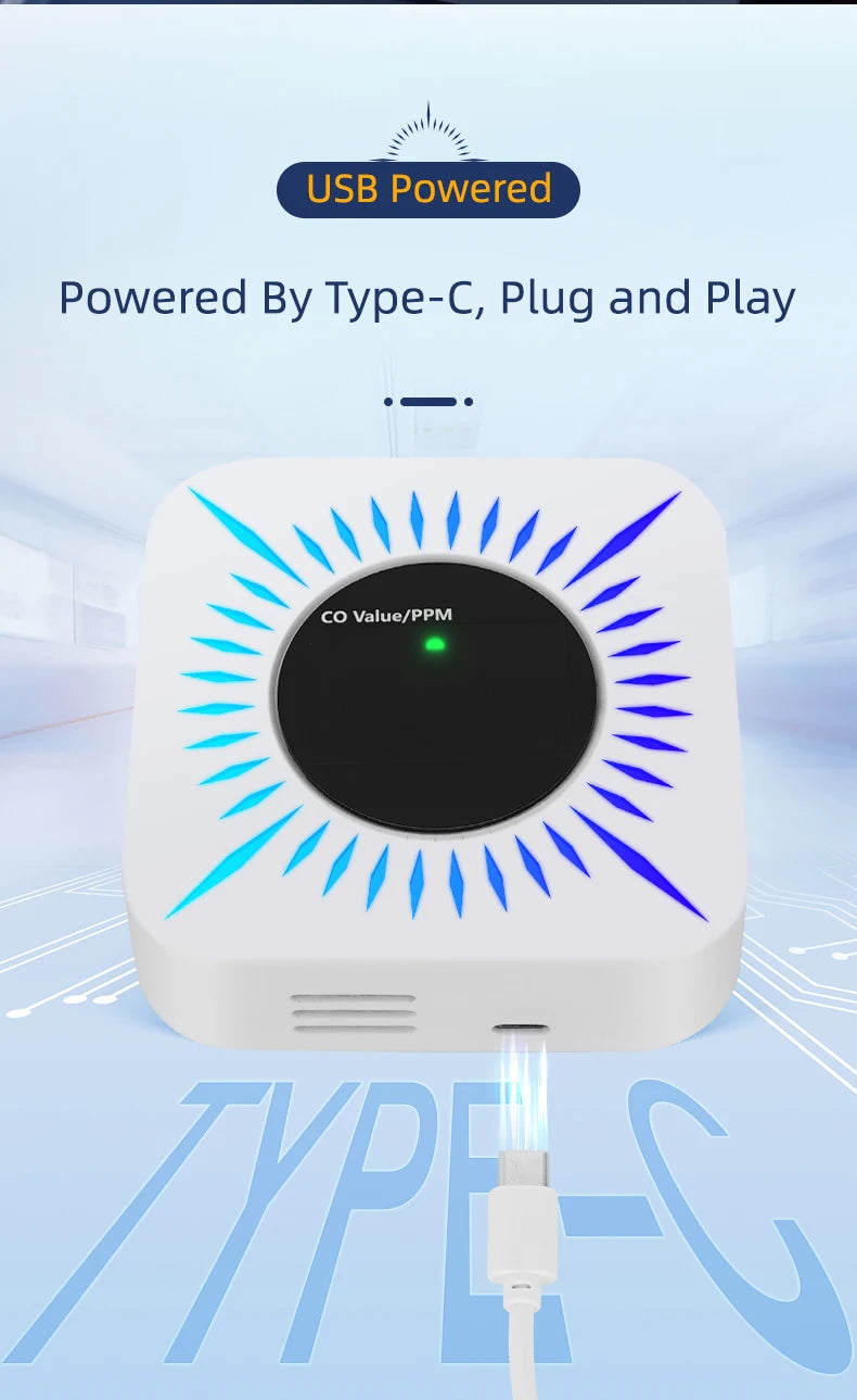 WIFI Zigbee Tuya gas&carbon monoxide detector Smart Life Natural Gas Alarm Sensor LED Display