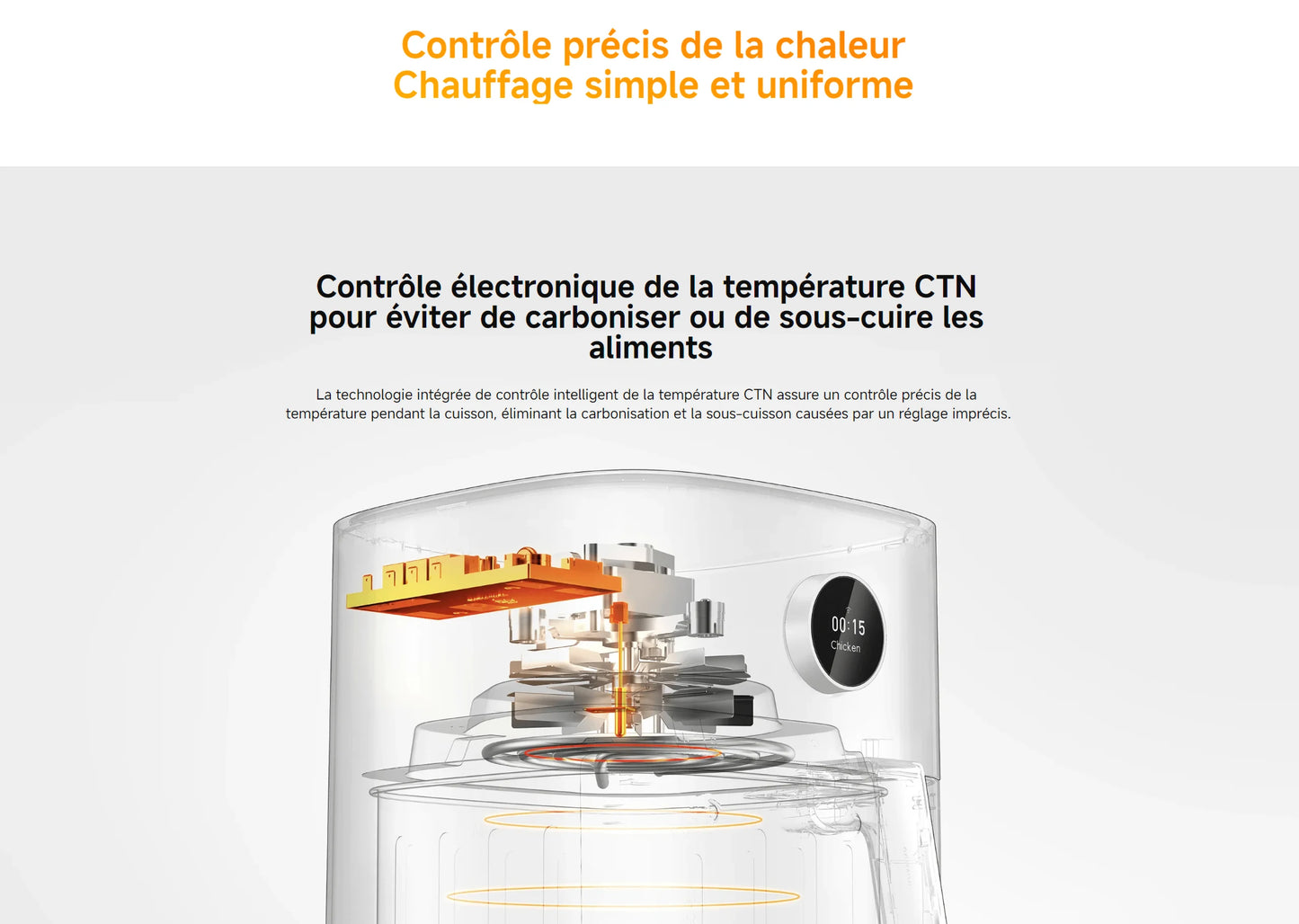 [Officiel] Xiaomi Smart Air Fryer 4.5 Liter | Chauffage par convection à 360°，Large plage de températures de 40 à 200 °C