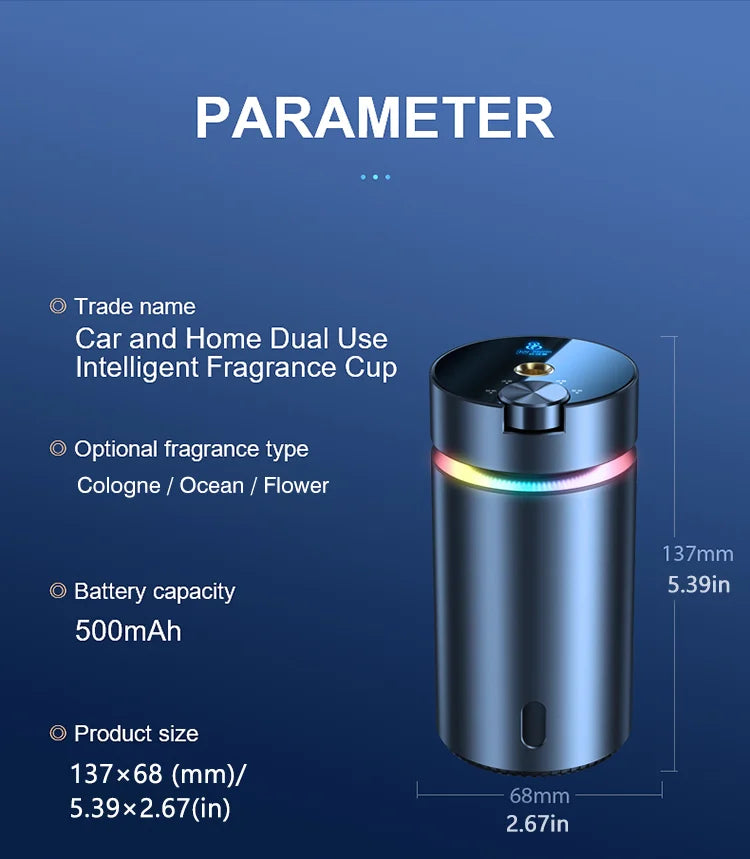 Smart Car Aroma Diffuser Scent Humidifier Air Freshener 50ml Essential Oil Diffuser  Aromatherapy Fragrance Air Purifier