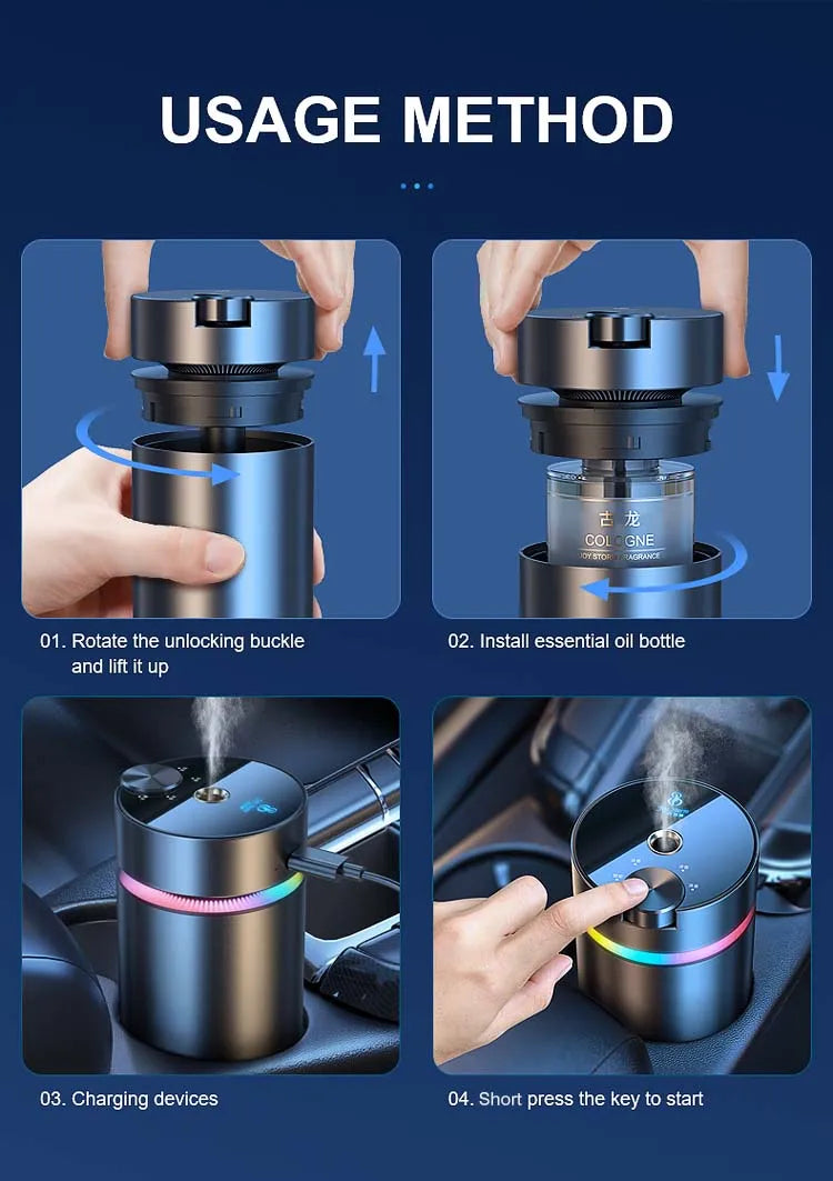 Smart Car Aroma Diffuser Scent Humidifier Air Freshener 50ml Essential Oil Diffuser  Aromatherapy Fragrance Air Purifier