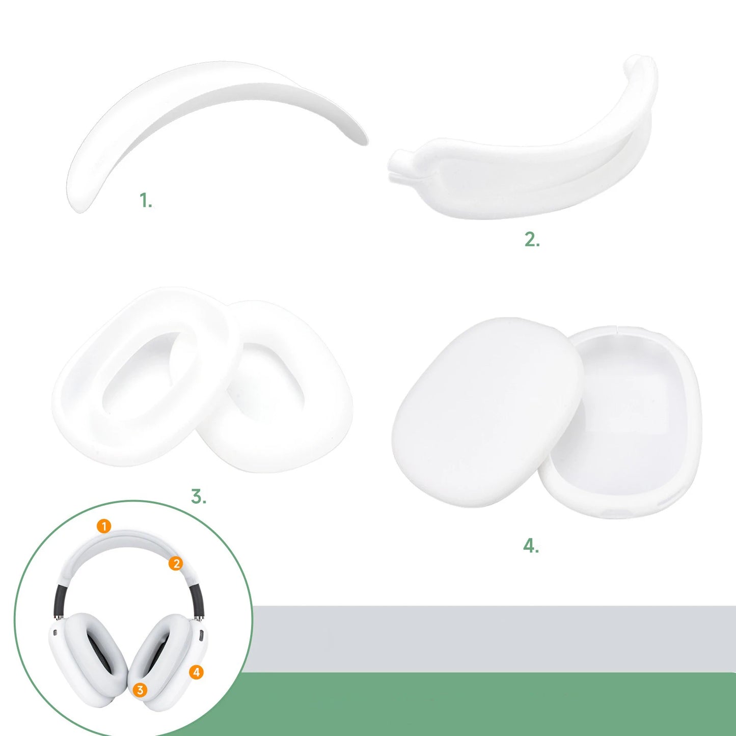 Soft Anti-Shockproof Headband Cover For AirPods Max Silicone Headphones Protective Case Replacement Cover Earphone Accessories