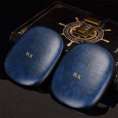 cuir souple de luxe pour Airpods Max, étui pour casque personnalisé, protecteur de manchon, texte de lettres de nom personnalisé, 2 pièces par ensemble