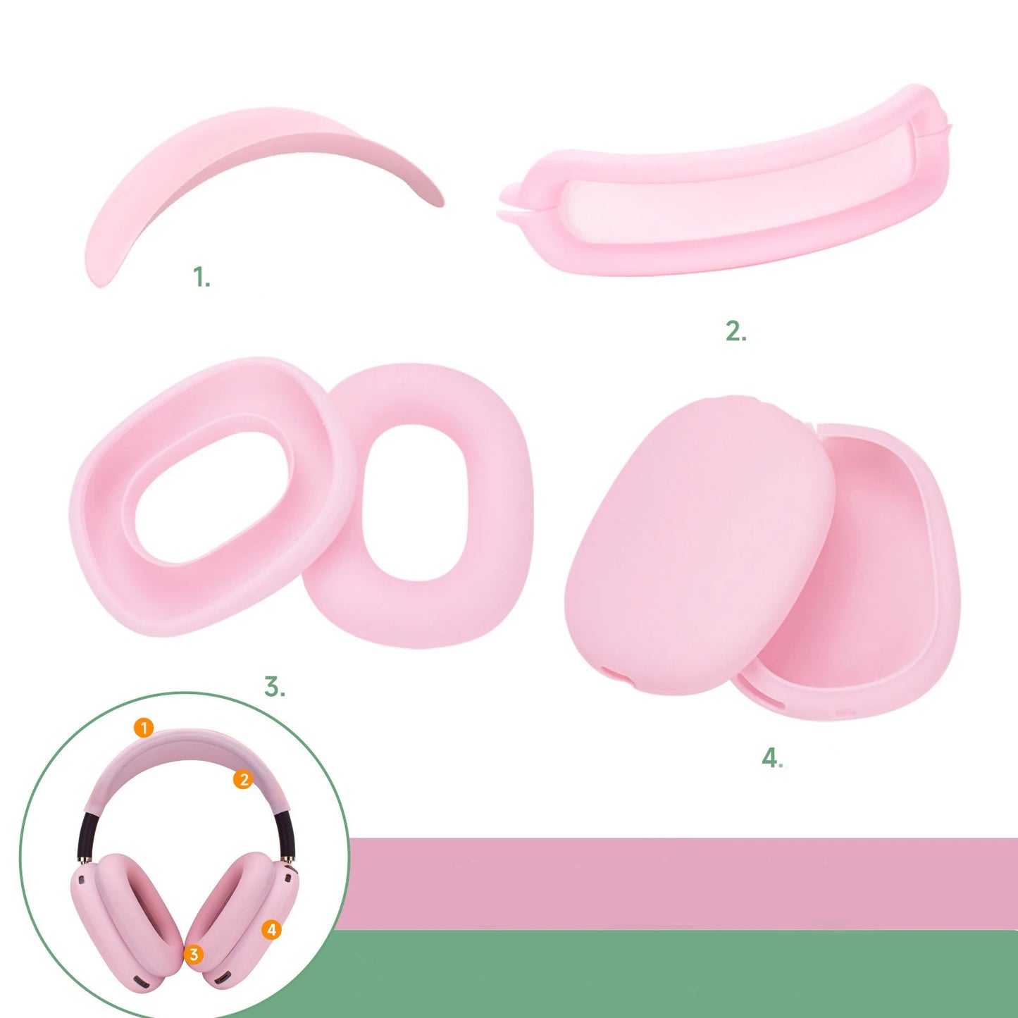 Soft Anti-Shockproof Headband Cover For AirPods Max Silicone Headphones Protective Case Replacement Cover Earphone Accessories