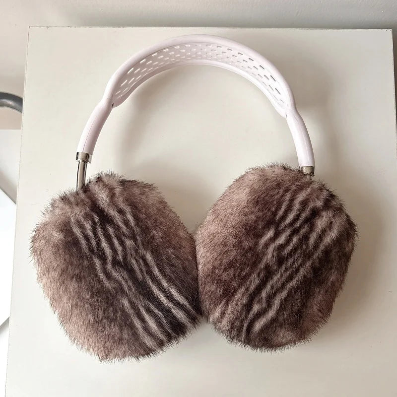 Fashion Autumn Winter Cute Plush Hairy For Airpods Max Earphone Case Soft Headphone Kawaii Fashion Accessories Protective Cover