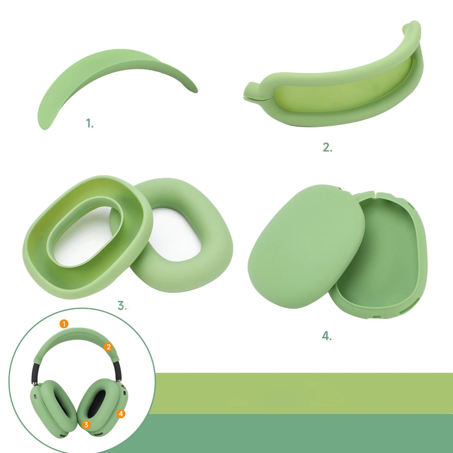 Soft Anti-Shockproof Headband Cover For AirPods Max Silicone Headphones Protective Case Replacement Cover Earphone Accessories