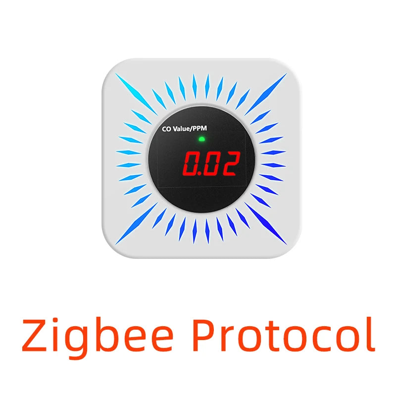 WIFI Zigbee Tuya gas&carbon monoxide detector Smart Life Natural Gas Alarm Sensor LED Display