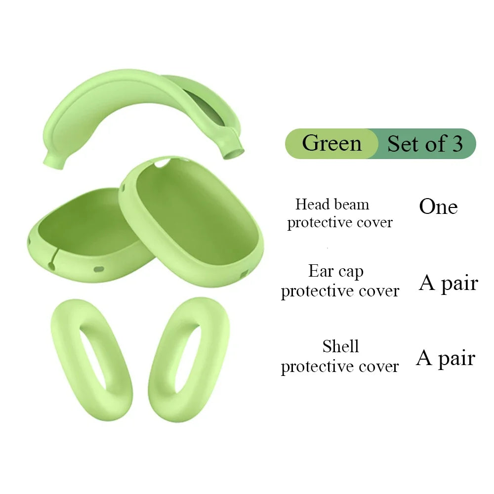 Soft Silicone 5pcs/set Bluetooth Earphone Case For Airpods Max Headset Earshield Protetive Cover For Apple Airpods Max Funda