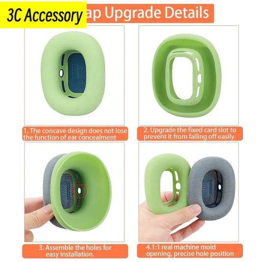 New Upgraded version High Quality Silicone Ear Pads Earmuffs Replacement Headphone Protective Cover for AirPods Max Headphones