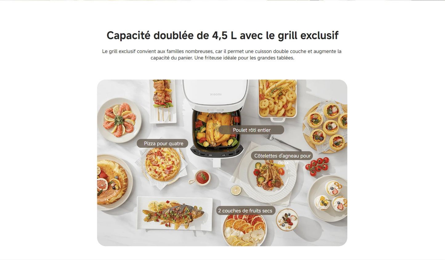 [Officiel] Xiaomi Smart Air Fryer 4.5 Liter | Chauffage par convection à 360°，Large plage de températures de 40 à 200 °C