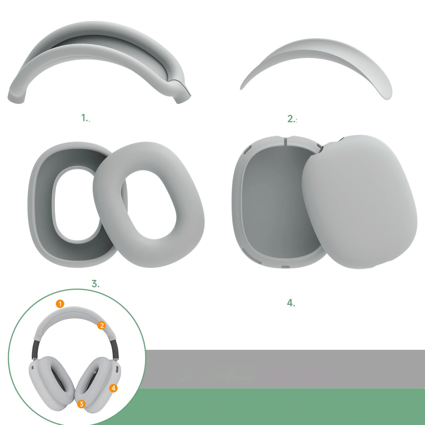 Soft Anti-Shockproof Headband Cover For AirPods Max Silicone Headphones Protective Case Replacement Cover Earphone Accessories