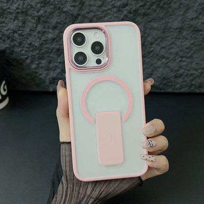 Luxury Color Matte Magsafe Magnetic Holder Stand Phone Case for Iphone 11 12 13 14 16 Pro Max Bumper Protector on 15 plus Cover