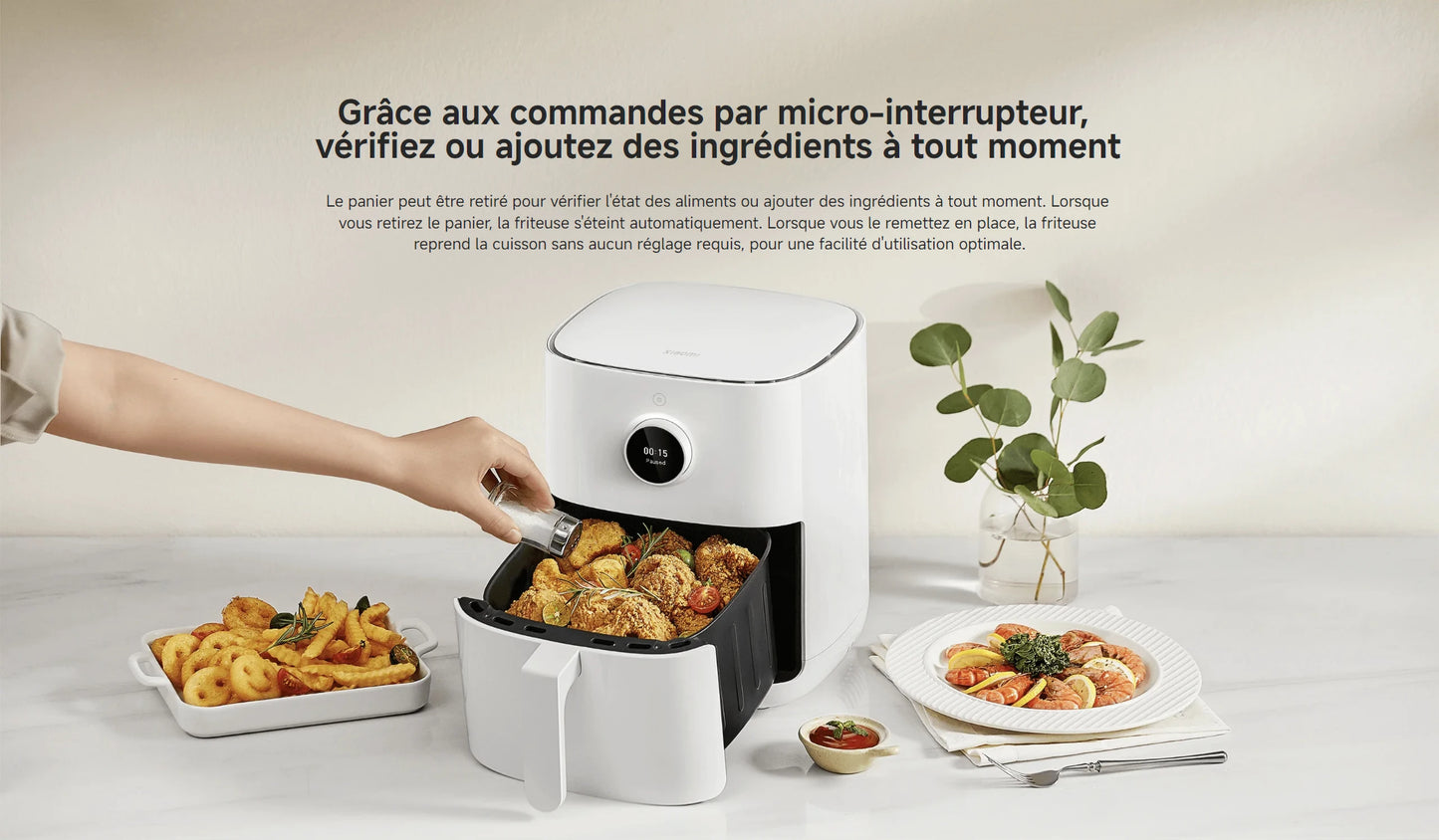 [Officiel] Xiaomi Smart Air Fryer 4.5 Liter | Chauffage par convection à 360°，Large plage de températures de 40 à 200 °C