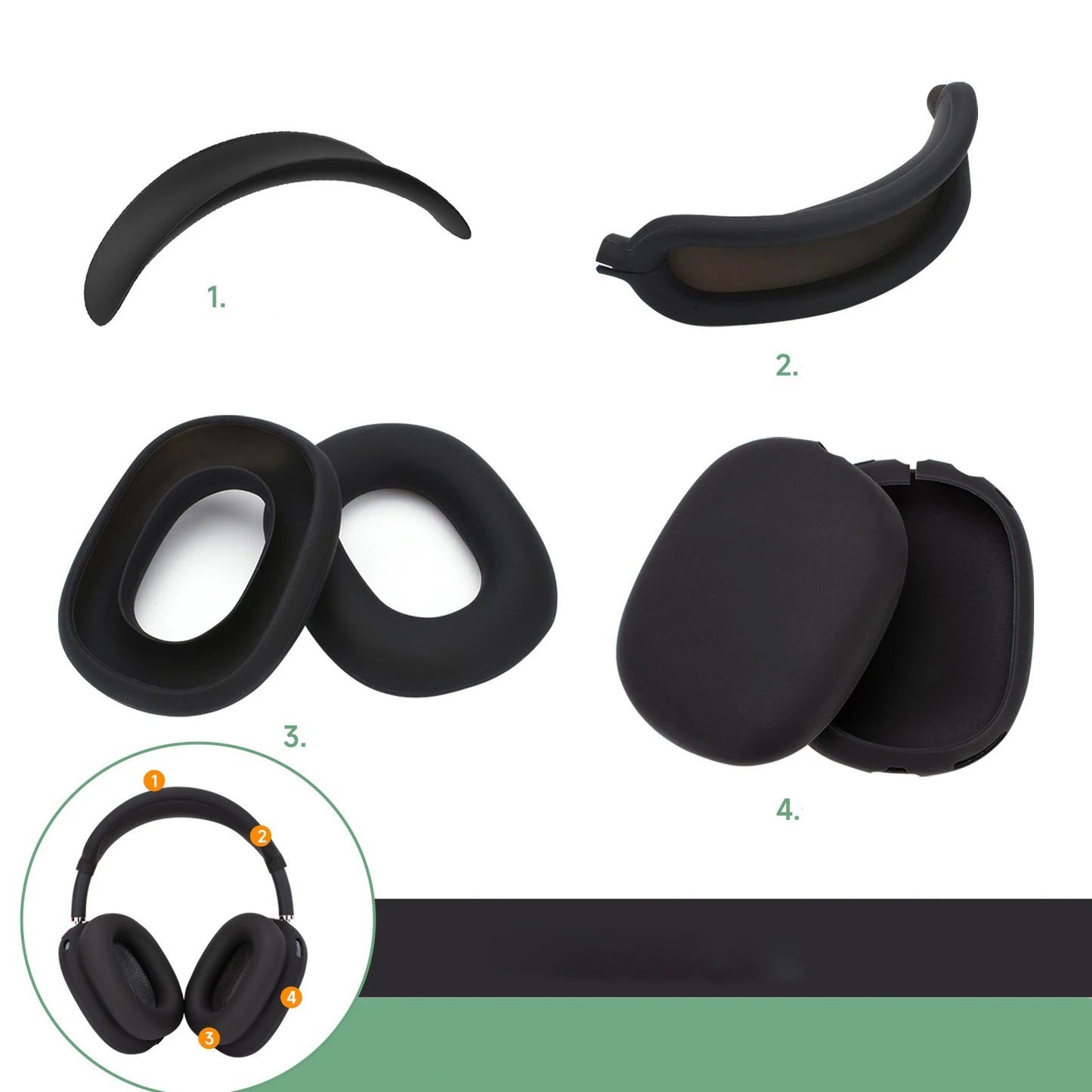 Soft Anti-Shockproof Headband Cover For AirPods Max Silicone Headphones Protective Case Replacement Cover Earphone Accessories