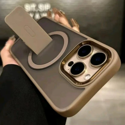 Luxury Color Matte Magsafe Magnetic Holder Stand Phone Case for Iphone 11 12 13 14 16 Pro Max Bumper Protector on 15 plus Cover
