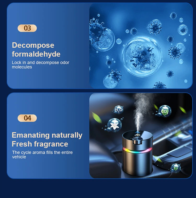 Smart Car Aroma Diffuser Scent Humidifier Air Freshener 50ml Essential Oil Diffuser  Aromatherapy Fragrance Air Purifier