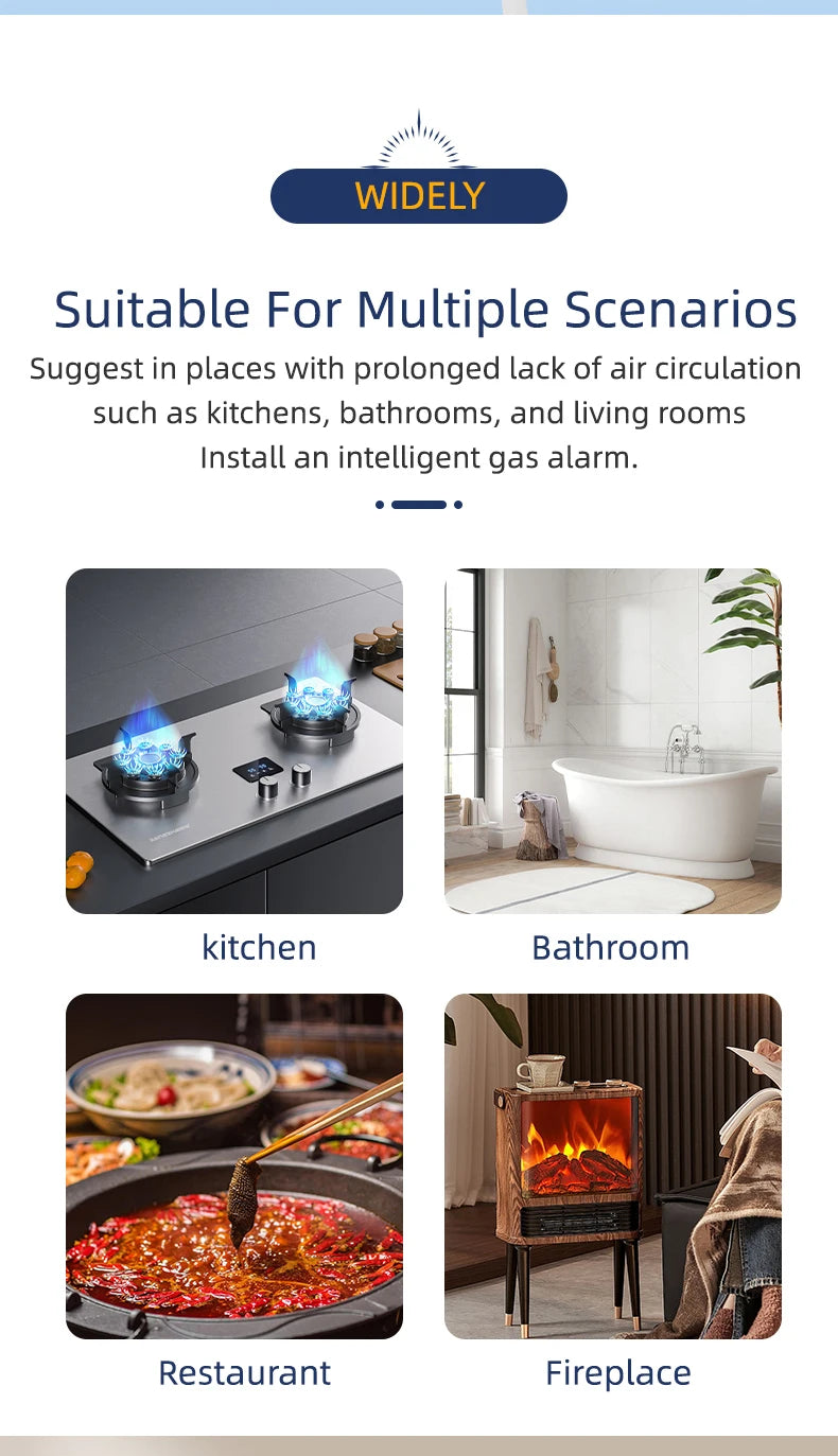 WIFI Zigbee Tuya gas&carbon monoxide detector Smart Life Natural Gas Alarm Sensor LED Display