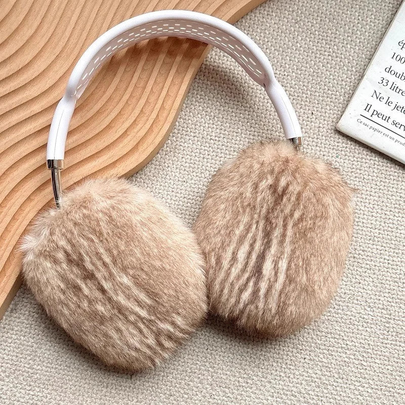 Fashion Autumn Winter Cute Plush Hairy For Airpods Max Earphone Case Soft Headphone Kawaii Fashion Accessories Protective Cover