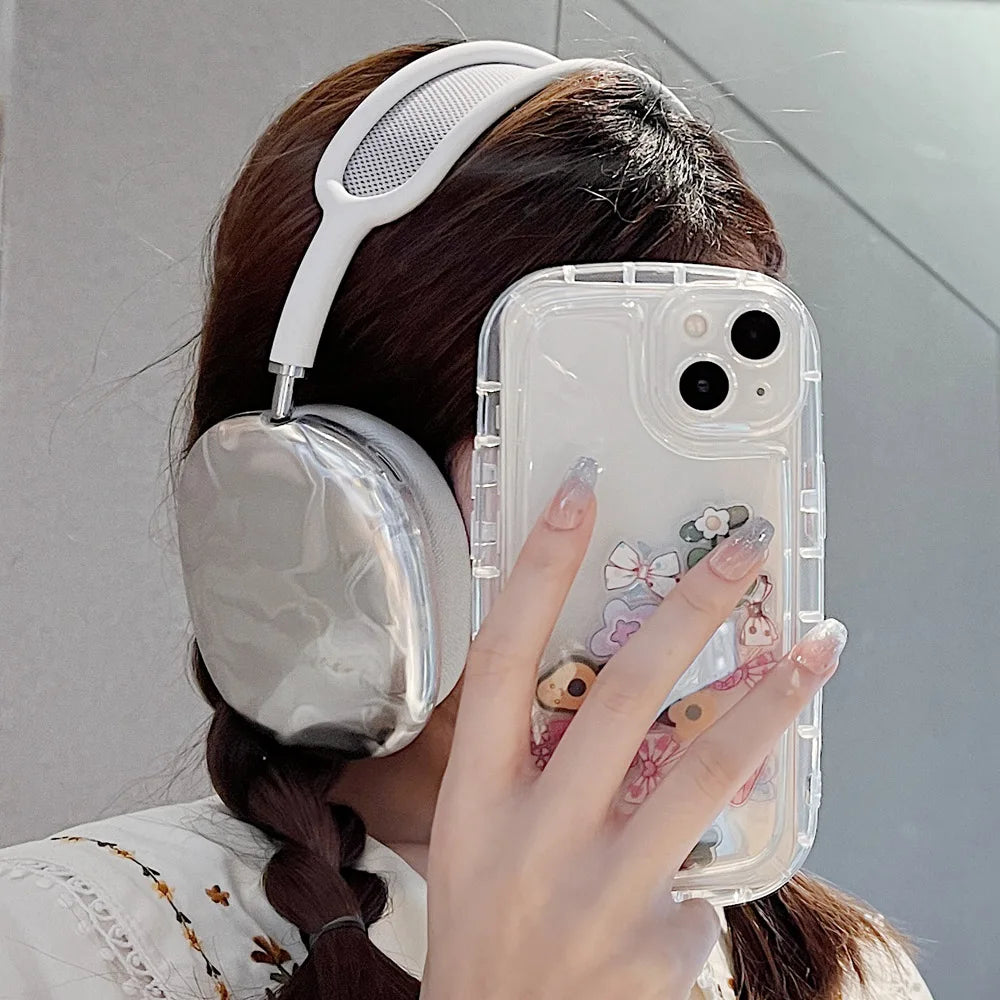 MINISO Headset Electroplate Case For Apple Airpods Max Protective Case Ripple Headphones For Airpods Max Left and Right Cover