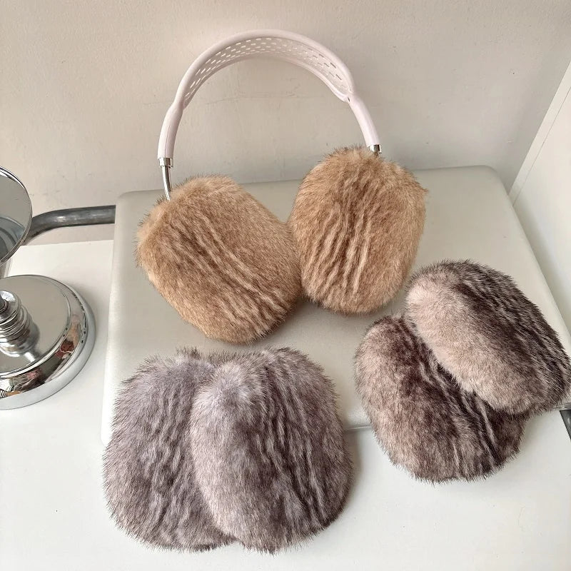 Fashion Autumn Winter Cute Plush Hairy For Airpods Max Earphone Case Soft Headphone Kawaii Fashion Accessories Protective Cover